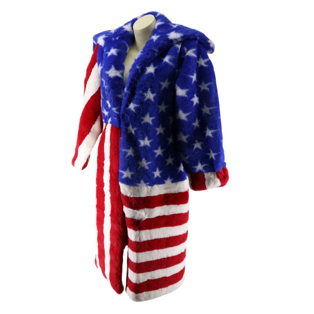 America Fur Coat Star and Stripes - Picture 2 of 4